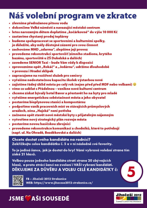 Volební program ve zkratce